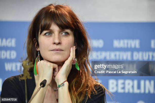 Actress Arly Jover attends the 'A Prominent Patient' press conference during the 67th Berlinale International Film Festival Berlin at Grand Hyatt...