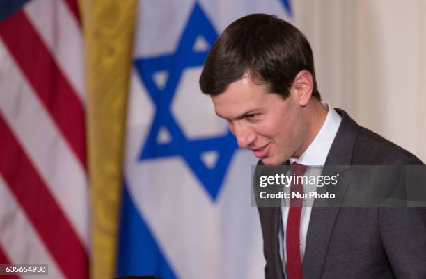 Jared Kushner, son-in-law and senior advisor to U.S. President Donald Trump, enters the East Room of the White House in Washington D.C. On Wednesday,...