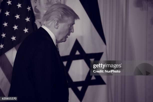 President Donald Trump and Prime Minister of Israel, Benjamin Netanyahu, held a Joint Press Conference in the East Room of the White House in...