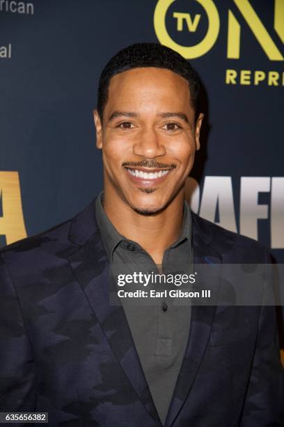 Actor Brian White attends the Pan African Film Festival screening of "Media" at Baldwin Hills Crenshaw Plaza on February 15, 2017 in Los Angeles,...