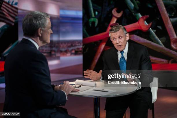 Nick Pinchuk, chief executive officer of Snap-on Inc., speaks during a Bloomberg Television interview in New York, U.S., on Thursday, Feb. 16, 2017....