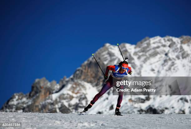 Lowell Bailey of the USA on his way to winning the Gold medal in the Men's 20km Individual competition of the IBU World Championships Biathlon 2017...