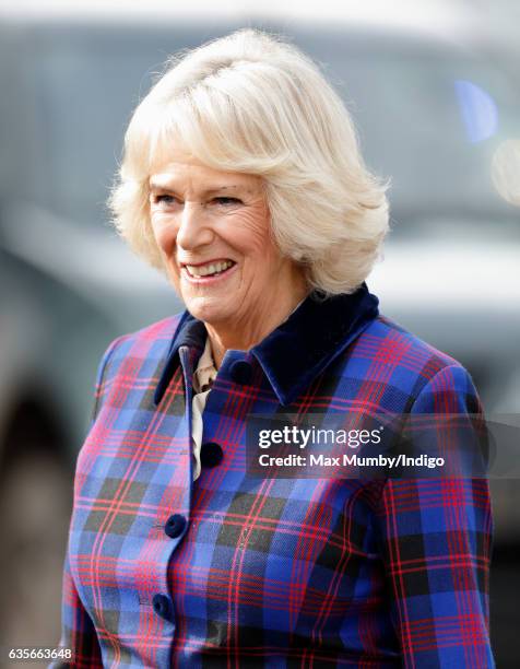 Camilla, Duchess of Cornwall visits the Ebony Horse Club riding centre to celebrate the club's 21st anniversary on February 16, 2017 in London,...