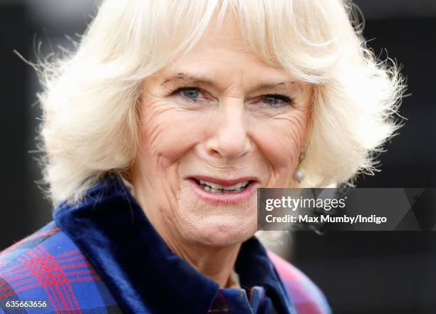 Camilla, Duchess of Cornwall visits the Ebony Horse Club riding centre to celebrate the club's 21st anniversary on February 16, 2017 in London,...