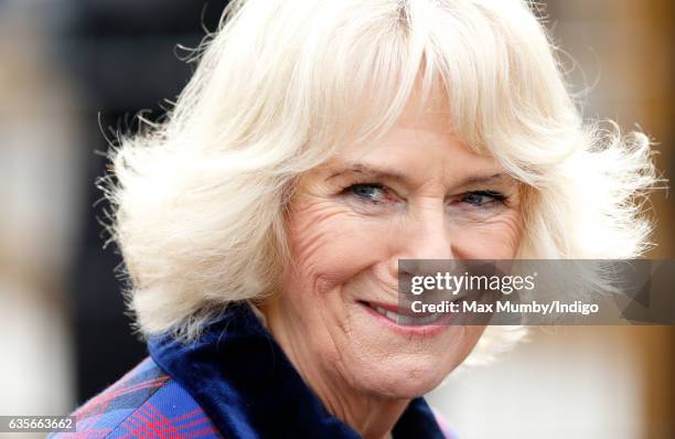 Camilla, Duchess of Cornwall visits the Ebony Horse Club riding centre to celebrate the club's 21st anniversary on February 16, 2017 in London,...