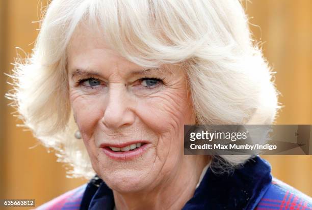 Camilla, Duchess of Cornwall visits the Ebony Horse Club riding centre to celebrate the club's 21st anniversary on February 16, 2017 in London,...
