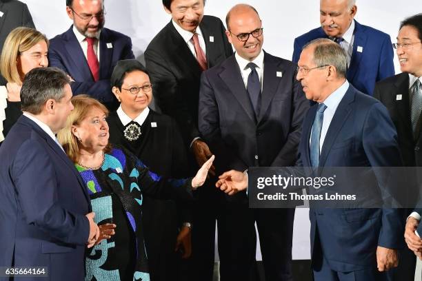 Germanys Federal Minister of Foreign Affairs Sigmar Gabriel, Argentinas Minister of Foreign Affairs and Worship Susana Malcorra and the Russian...
