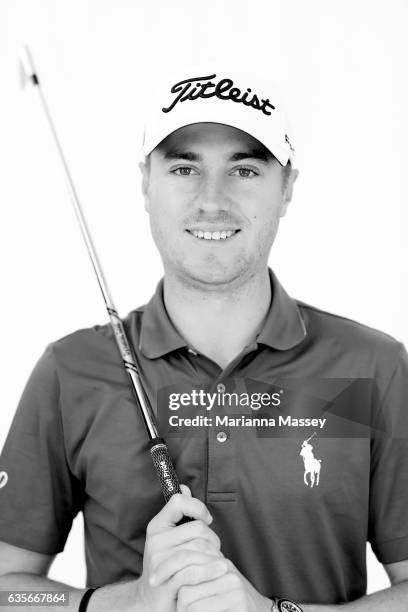 Justin Thomas poses for a portrait ahead of the Genesis Open at The Riviera Country Club on February 14, 2017 in Pacific Palisades, California.