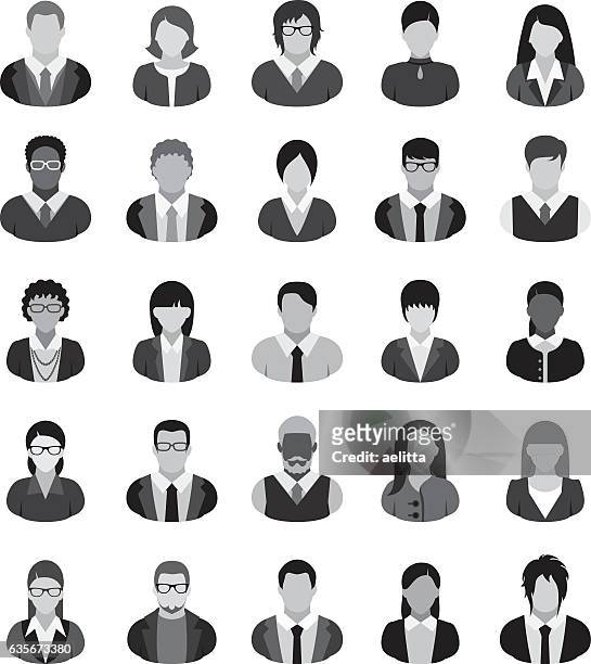 business people icons. - torso stock illustrations