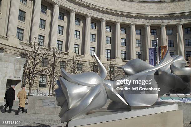 Flowers' sculpture outside the Ariel Rios Federal Building.