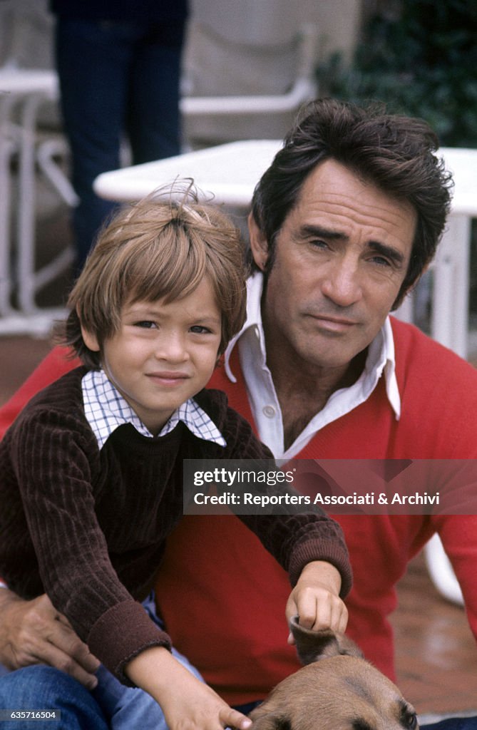 Walter Chiari, Italian actor, comician and TV host, with the son Simone