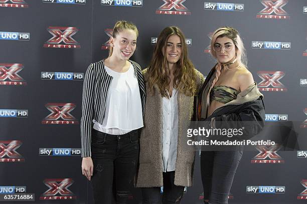 Team Fedez during the press conference of presentation of the first live episode of the talent show X Factor . Milan, Italy. 26th October 2016
