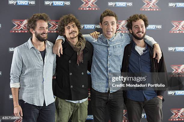 Les Enfants during the press conference of presentation of the first live episode of the talent show X Factor . Milan, Italy. 26th October 2016