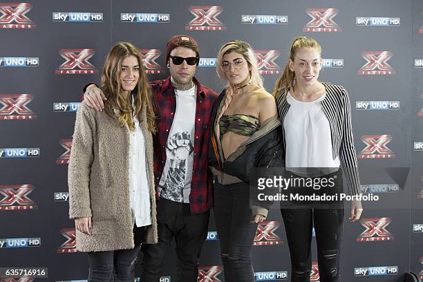 Team Fedez during the press conference of presentation of the first live episode of the talent show X Factor . Milan, Italy. 26th October 2016