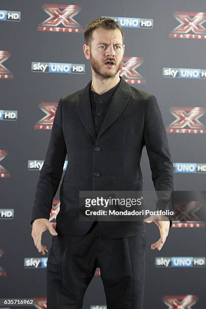 Host Alessandro Cattelan during the press conference of presentation of the first live episode of the talent show X Factor . Milan, Italy. 26th...