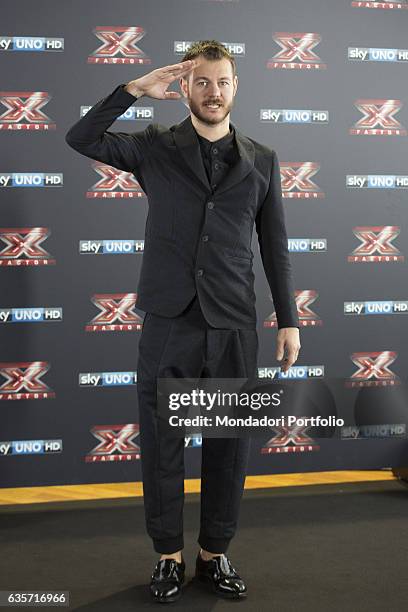 Host Alessandro Cattelan during the press conference of presentation of the first live episode of the talent show X Factor . Milan, Italy. 26th...