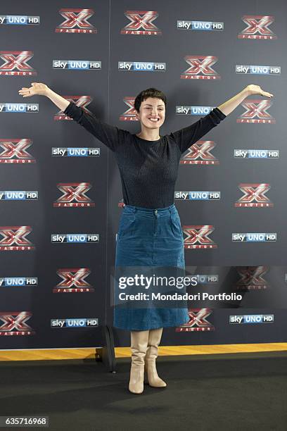 Singer Arisa during the press conference of presentation of the first live episode of the talent show X Factor . Milan, Italy. 26th October 2016