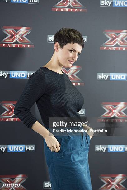 Singer Arisa during the press conference of presentation of the first live episode of the talent show X Factor . Milan, Italy. 26th October 2016