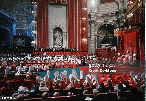 Catholic beatification ceremony for new African saints in St. Peter's Basilica, Vatican City, 1965.