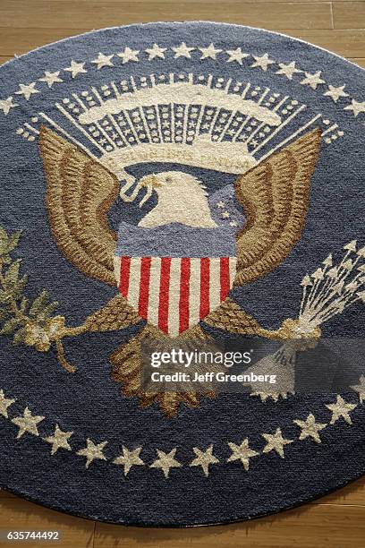 Presidential Seal rug in the William J. Clinton Presidential Library.