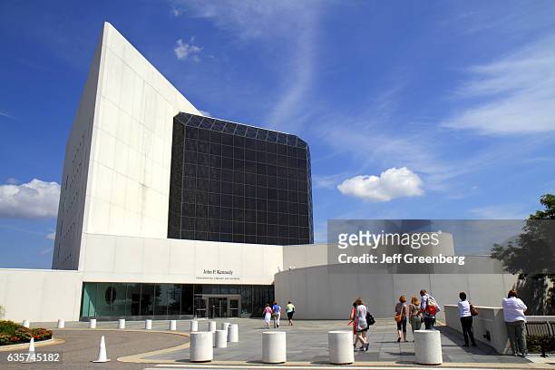 John F. Kennedy Presidential Library & and Museum, front entrance.