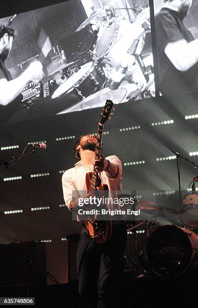Liam Fray of The Courteeners perform at Brixton Academy on November 12, 2016 in London, England.