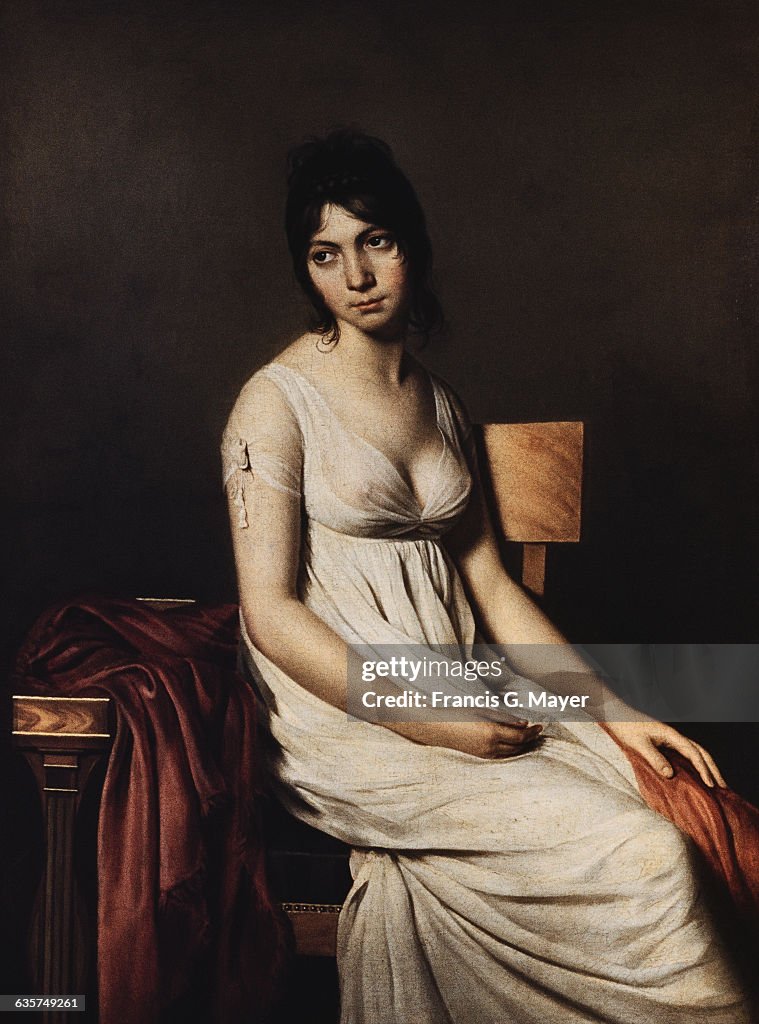 Portrait of a Young Woman in White by School of Jacques-Louis David