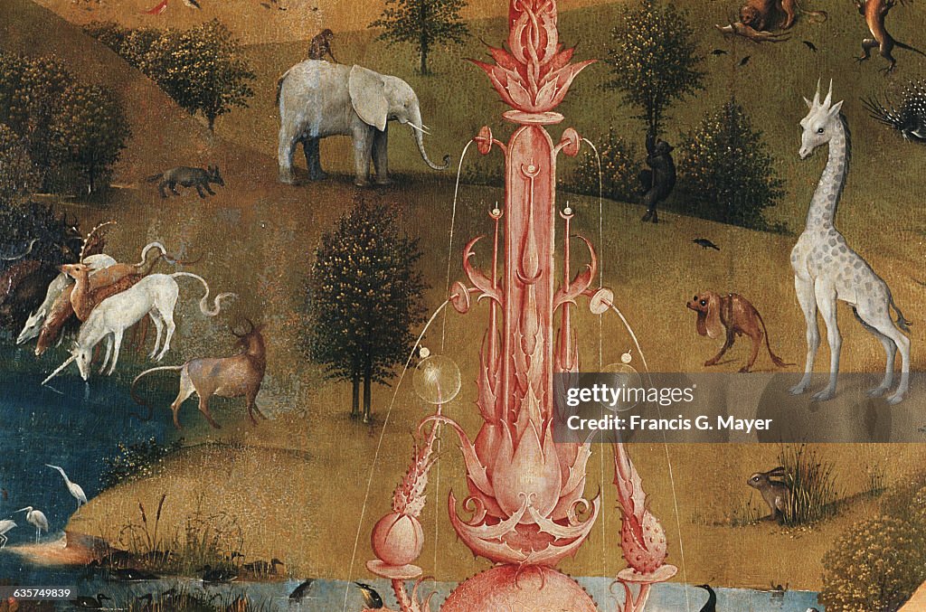 Detail of The Garden of Eden (Left Panel) from The Garden of Earthly Delights by Hieronymus Bosch