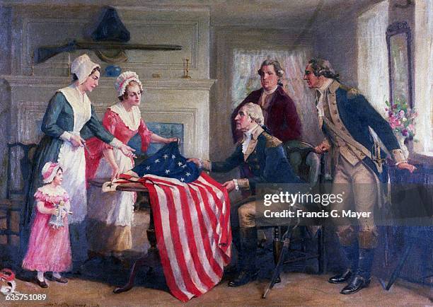 Betsy Ross and the First Stars and Stripes by John Ward Dunsmore