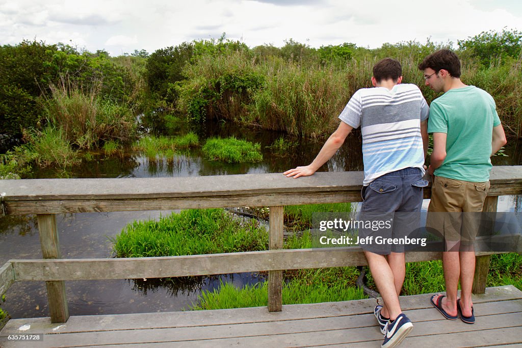 Two men on the Anhinga Trail.