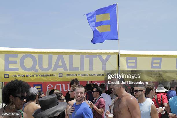 Human rights campaign banner at the Gay Pride Parade.