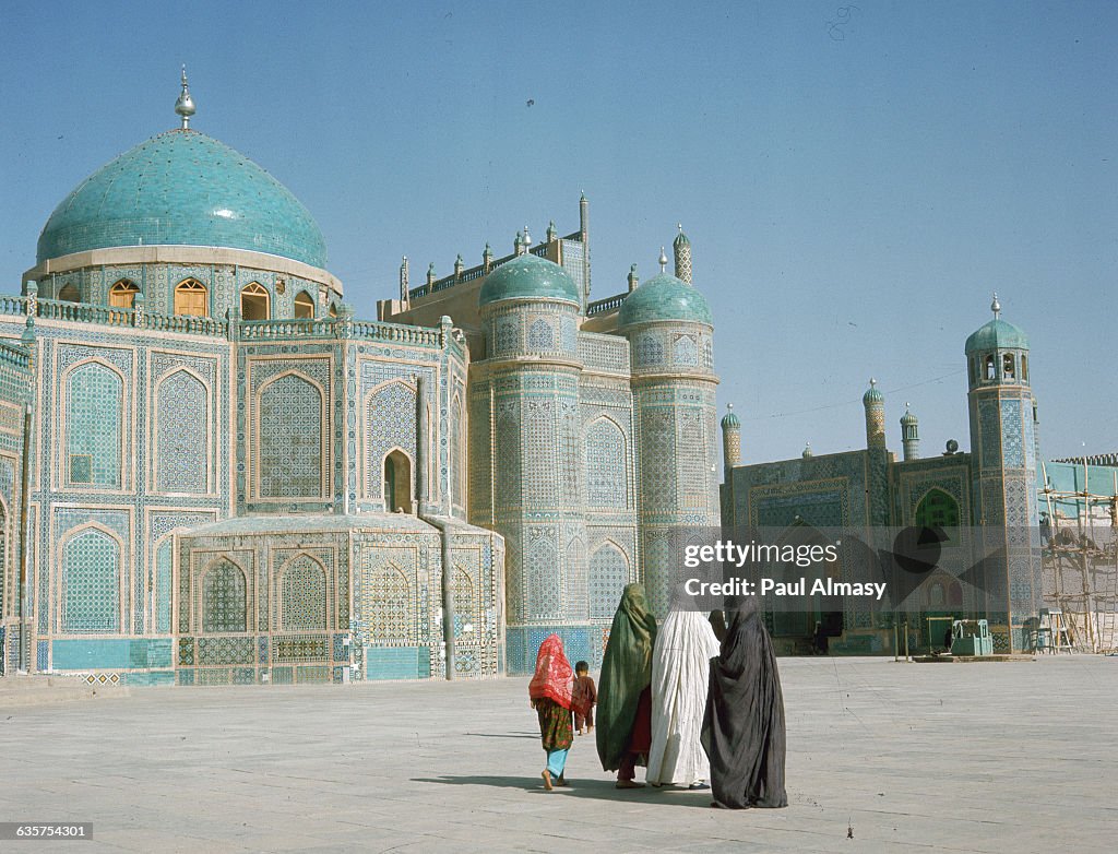 Shrine of Ali in Mazar-i-Sharif With Group of Moslem Women