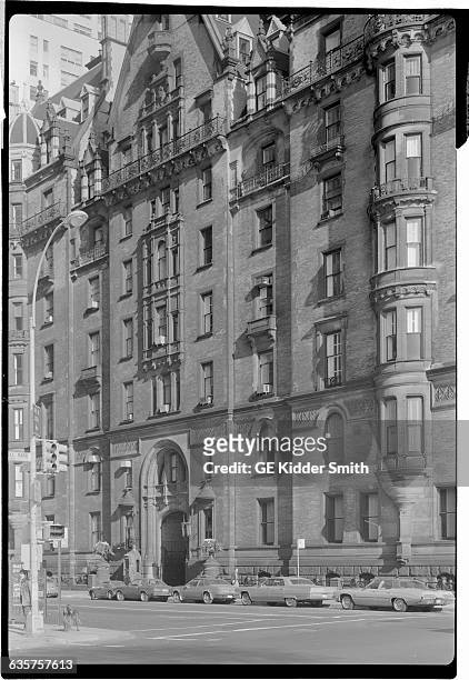 Photo of the south side of the Dakota Building on Central Park West and West 72nd Street. Undated photograph.
