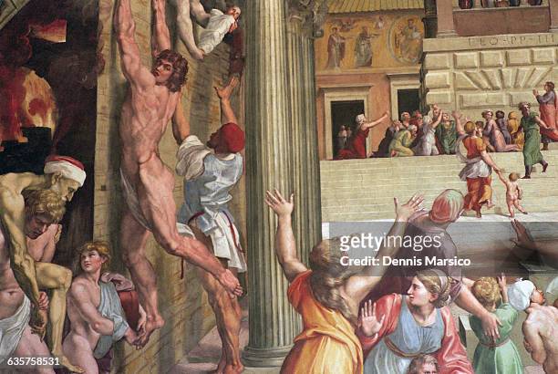 Fresco|Creation date: 1514|Depicted date: 847|Located in: Stanza dell'Incendio, Vatican Palace, Vatican City|, circa 1514.
