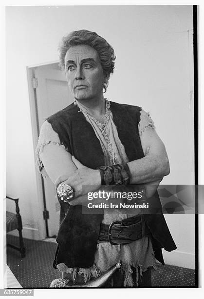 Opera singer Rene Kollo wears his costume to portray Siegfried in a performance of Gotterdammerung. Composer: Richard Wagner.