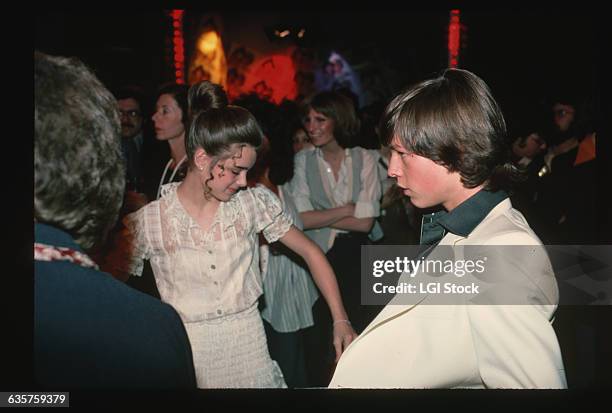 Actress Brooke Shields dances with actor Jimmy McNichol at Studio 54 in New York.