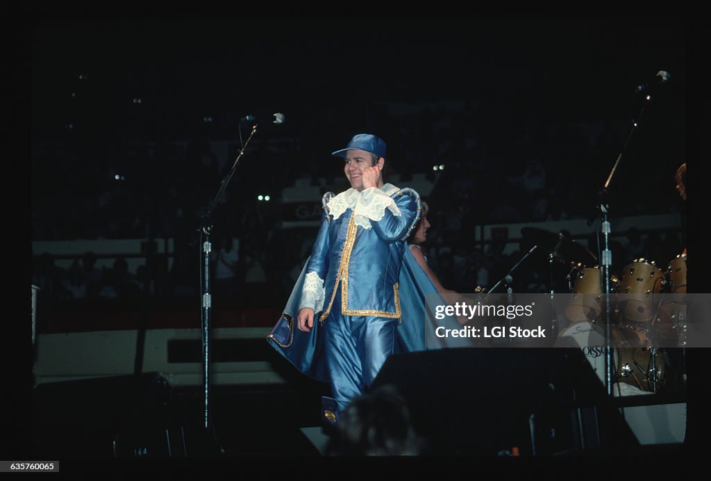 Elton John Wearing Troubadour Outfit