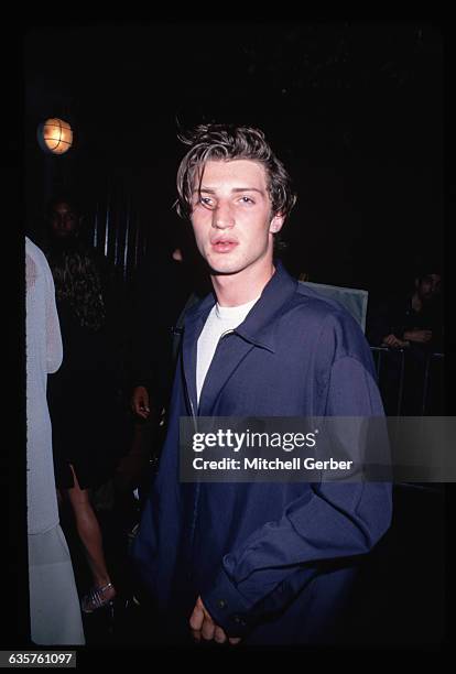 New York, NY: Male model Nick Moss is shown attending the Boathouse Rock 3 AIDS Benefit in New York.