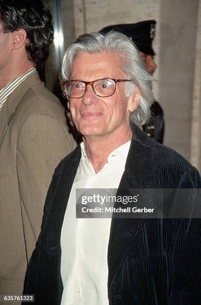 New York, New York: Picture shows world renowned photographer, Richard Avedon, at the premiere of the movie, "The People Vs Larry Flint," dressed in...