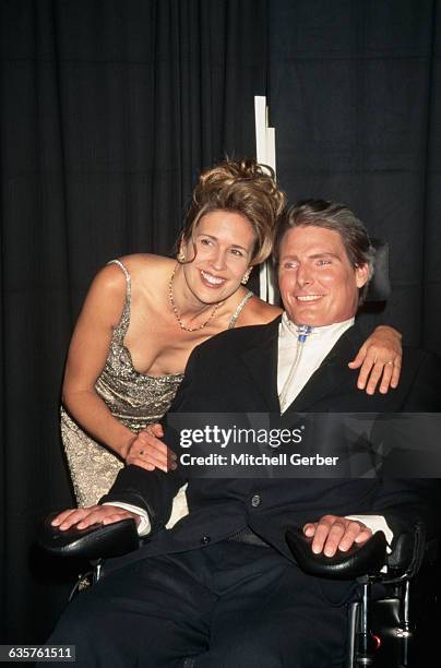 Christopher Reeve and his wife Dana at the GQ Men of the Year Awards.