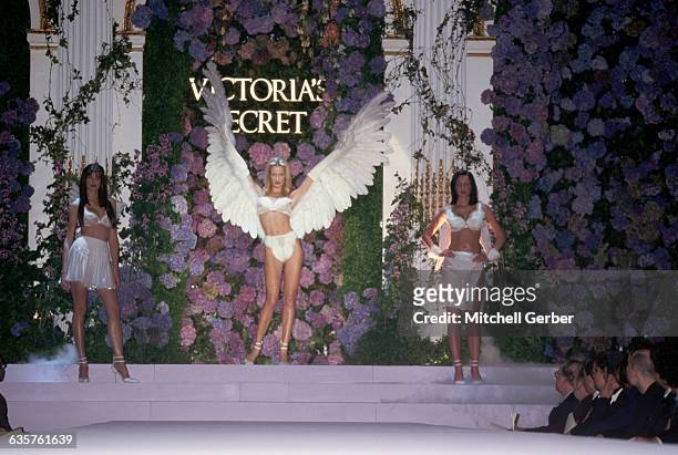 Fashion models Stephanie Seymour, Karen Mulder, and Chandra North at the Fourth Annual Victoria's Secret Fashion Show in the Plaza Hotel's Grand...