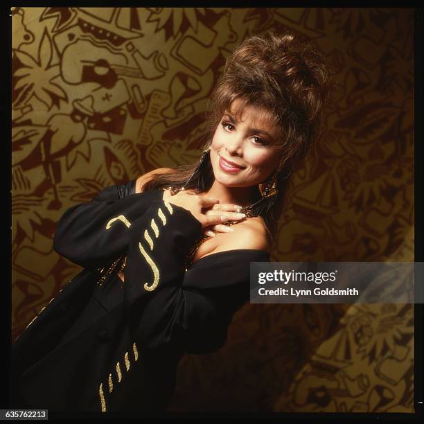 Waist-up photo of Paula Abdul. Undated.