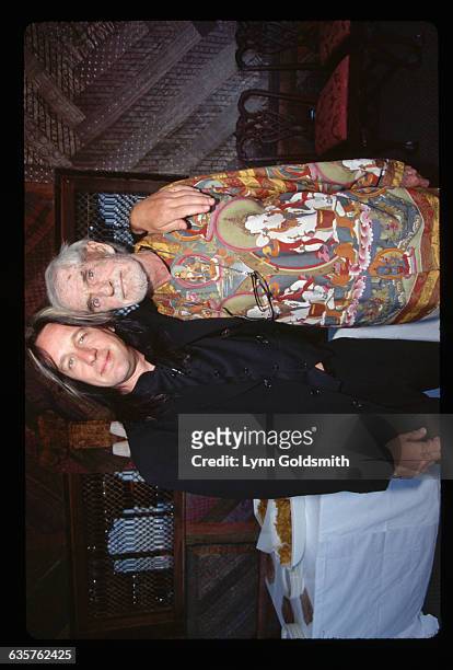 Rock musician Todd Rundgren and psychologist Timothy Leary as they appear at a function.