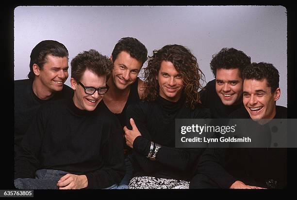 Tim Farris, Kirk Pengilly, Garry Gary Beers, Michael Hutchence, Andrew Farris and Jon Farris.