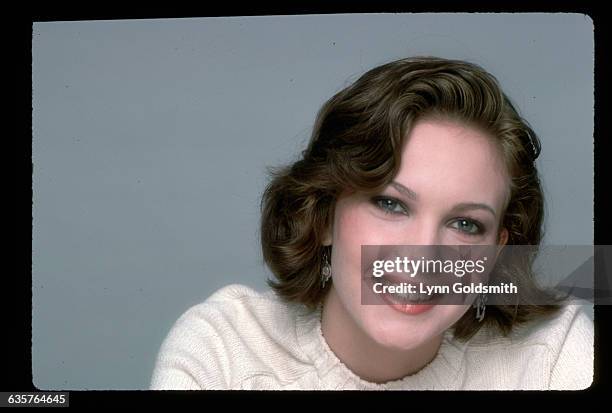 Actress Diane Lane is shown in this head and shoulders studio portrait.