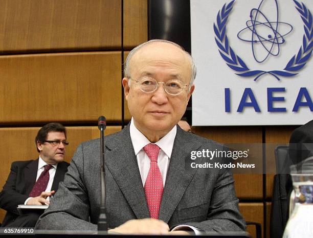 Austria - International Atomic Energy Agency Director General Yukiya Amano attends the IAEA's Board of Governors meeting in Vienna, Austria, on March...