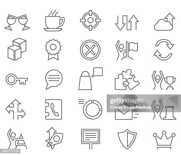 business and communication icon set - security response stock illustrations