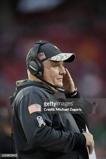 Head Coach Chip Kelly of the San Francisco 49ers stands on the sideline during the game against the New York Jets at Levi Stadium on December 11,...