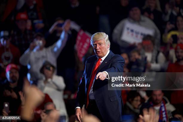 President-elect Donald J. Trump holds a "Thank You Tour 2016 Rally" December 15, 2016 at Giant Center in Hershey, Pennsylvania. Trump held a campaign...