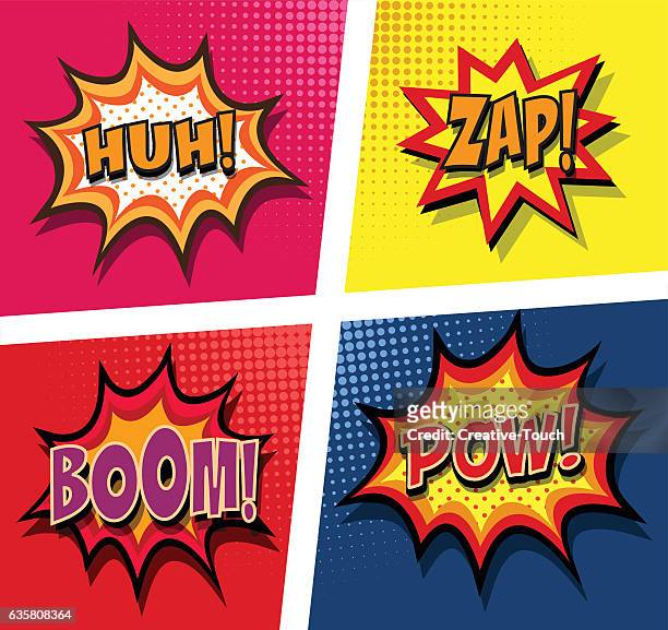 comic book explosion set - punching stock illustrations